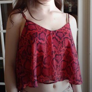 Show Me Your MuMu Snake Skin Patterned Crop Top